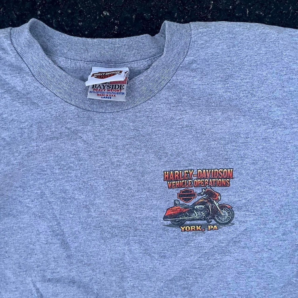 Y2K AOP Graphic Harley Davidson Shirt size L
